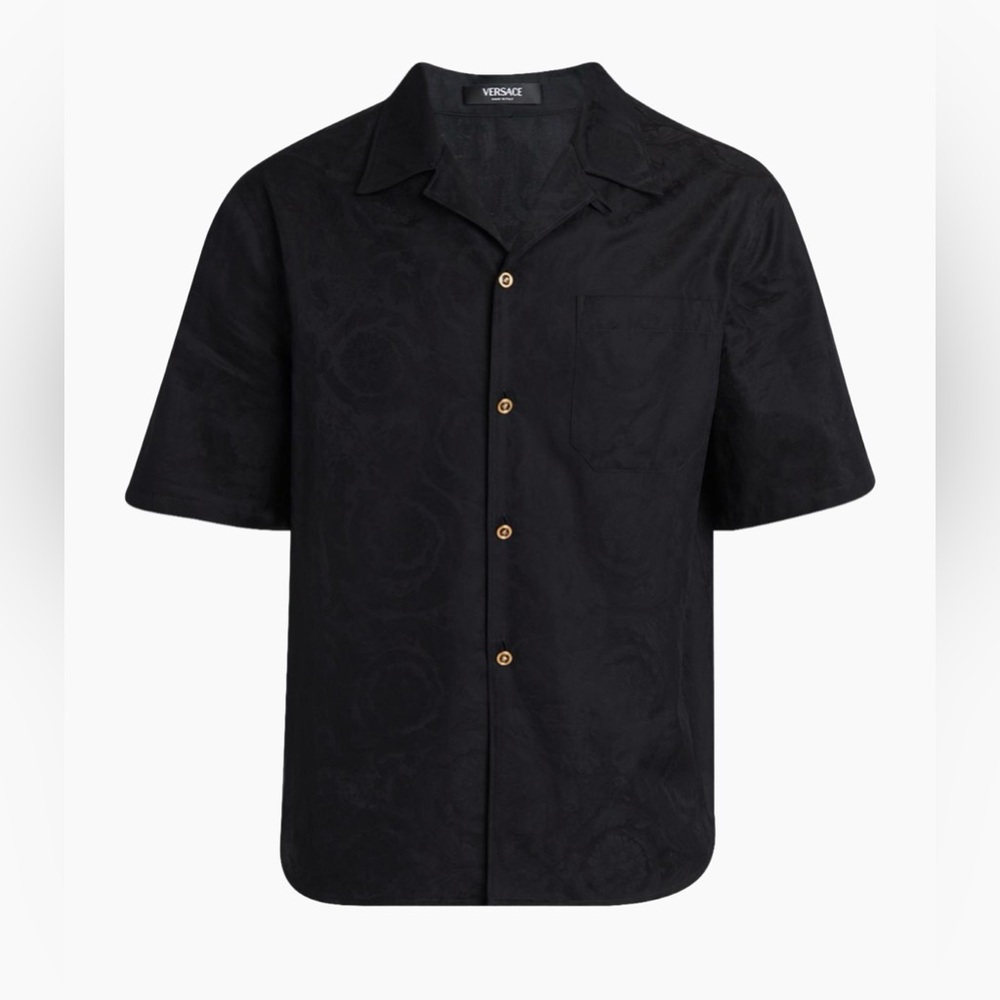 Versace Barocco Jacquard Cotton Poplin Shirt Size 48 IT / Medium International